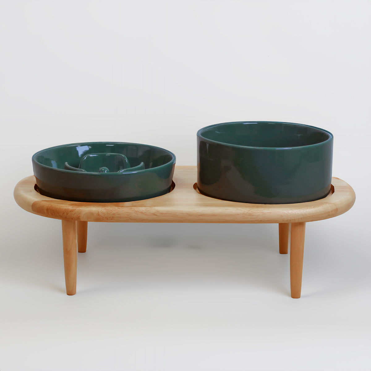 Handcrafted Ceramic Slow Feeder Bowl Set - Tall & Low Settings