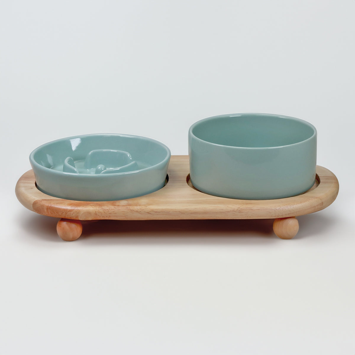 Handcrafted Ceramic Slow Feeder Bowl Set - Tall & Low Settings